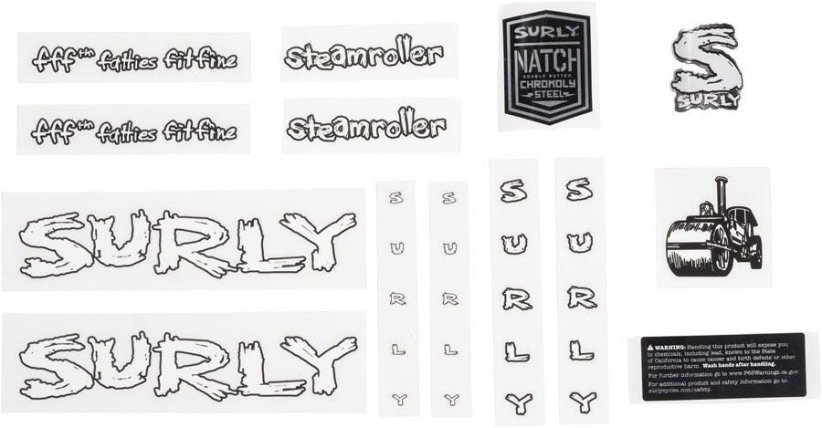 Surly Steamroller Decal Set - White-Goodwynn'sGoodwynn's