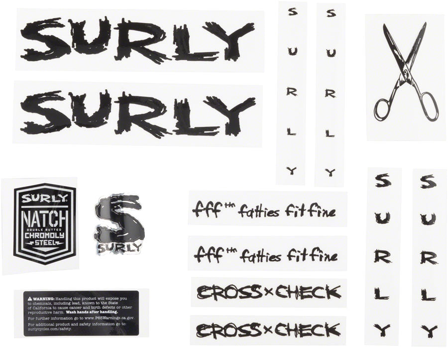 Surly Cross Check Frame Decal Set - Black with Scissors-Goodwynn'sGoodwynn's