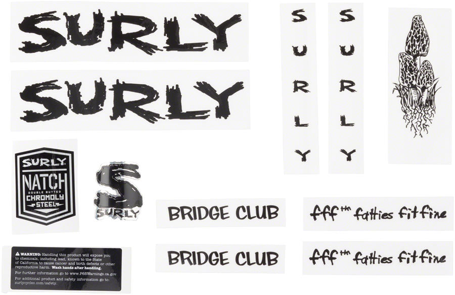 Surly Bridge Club Frame Decal Set - Black-Goodwynn'sGoodwynn's