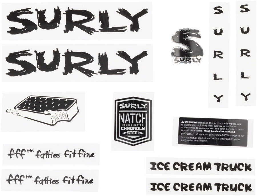 Surly Ice Cream Truck Frame Decal Set - Black-Goodwynn'sGoodwynn's