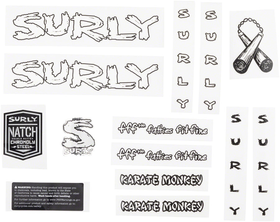 Surly Karate Monkey Frame Decal Set - White-Goodwynn'sGoodwynn's