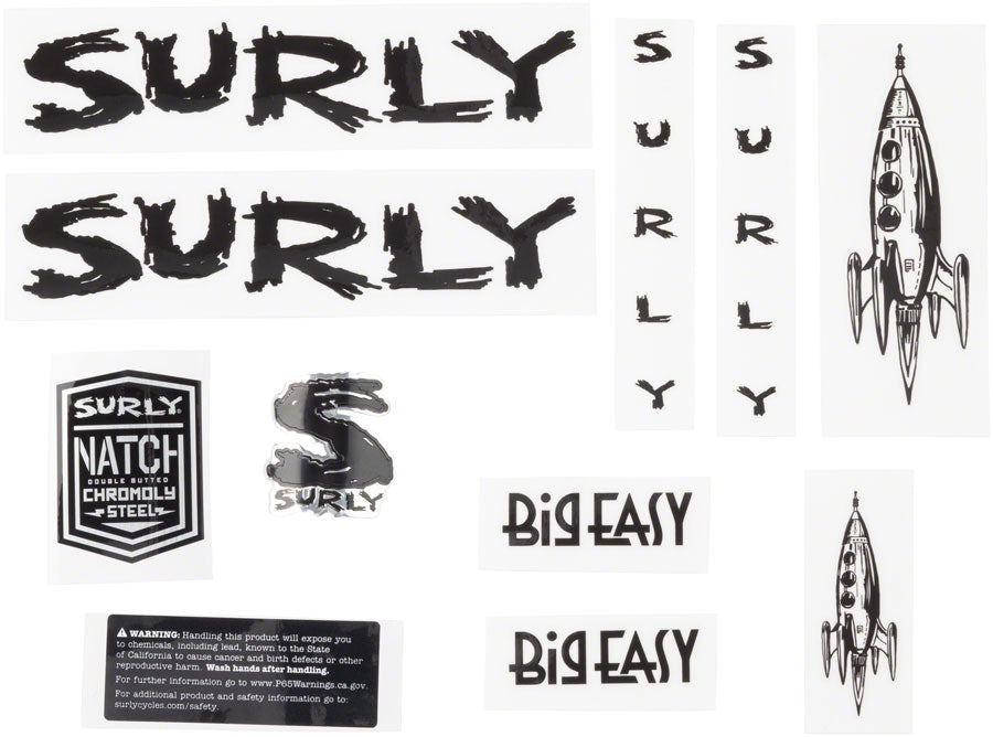 Surly Big Easy Frame Decal Set - Black with Rocket-Goodwynn'sGoodwynn's