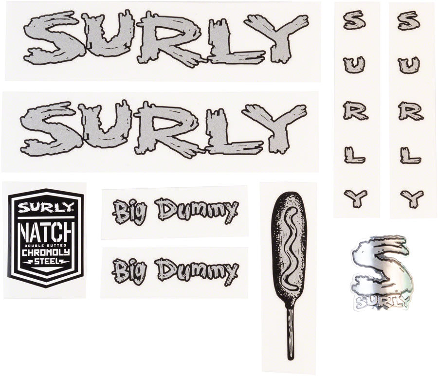 Surly Big Dummy Frame Decal Set - Metallic Silver-Goodwynn'sGoodwynn's