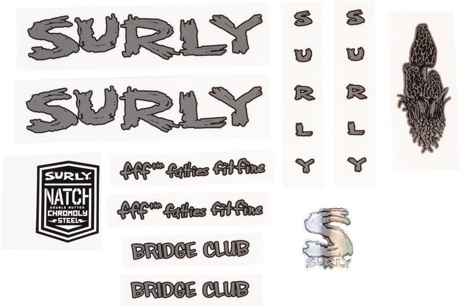 Surly Bridge Club Frame Decal Set - Dark Metallic Gray-Goodwynn'sGoodwynn's