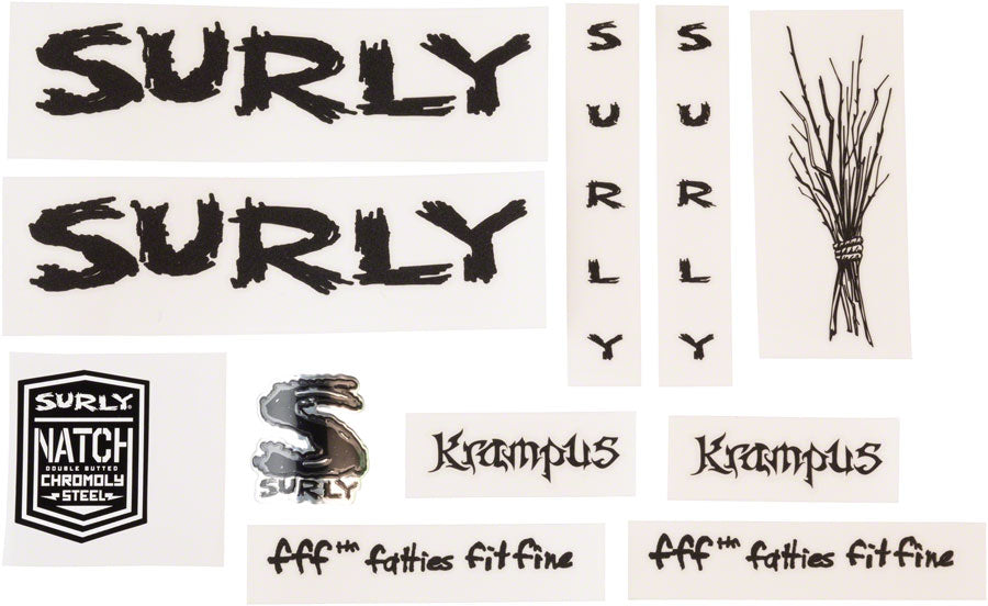 Surly Krampus Decal Set - Metallic Black-Goodwynn'sGoodwynn's