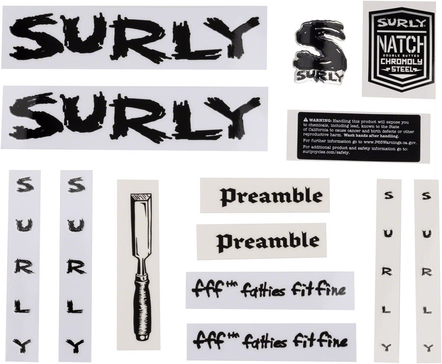 Surly Preamble Decal Set - Black-Goodwynn'sGoodwynn's