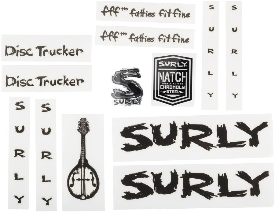 Surly Disc Trucker Decal Set - Metallic Black-Goodwynn'sGoodwynn's