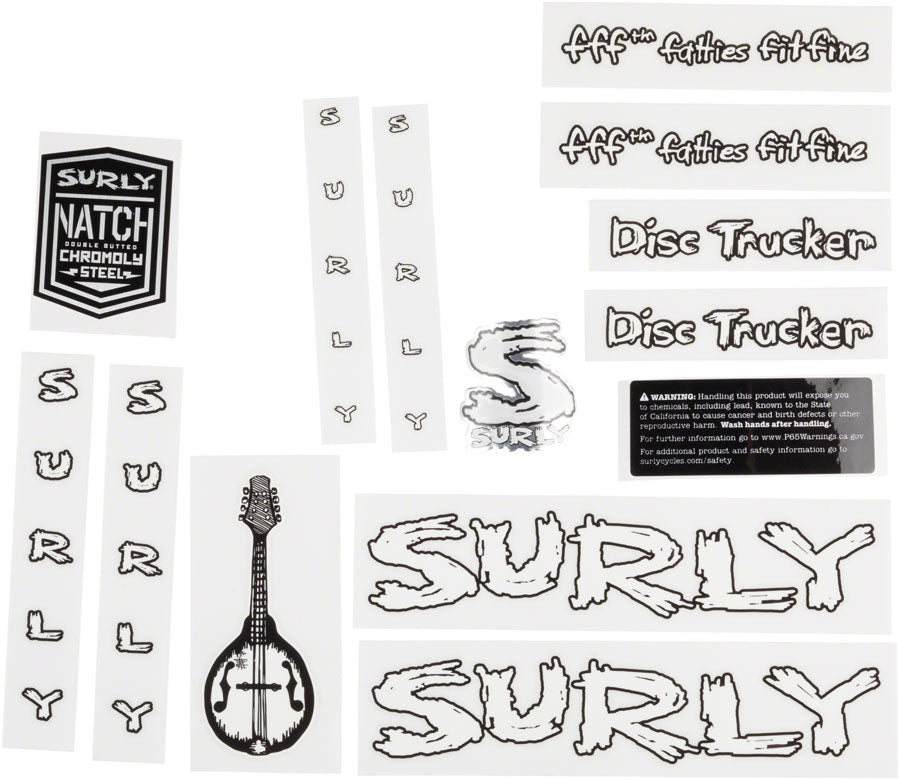 Surly Disc Trucker Decal Set - White-Goodwynn'sGoodwynn's