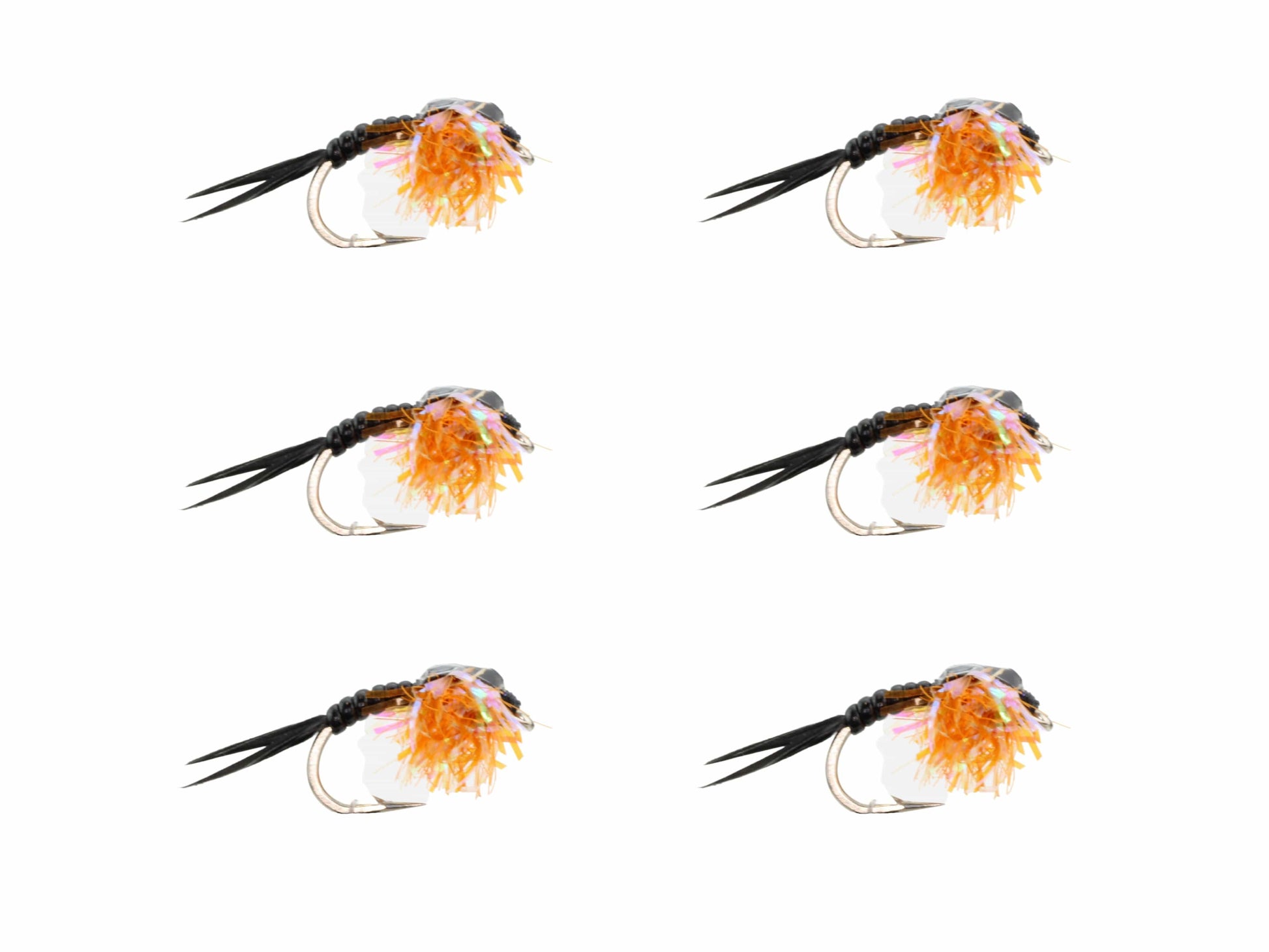 Wild Water Fly Fishing Estaz Stonefly, Metallic Orange, Size 12, Qty. 6-Goodwynn'sGoodwynn's