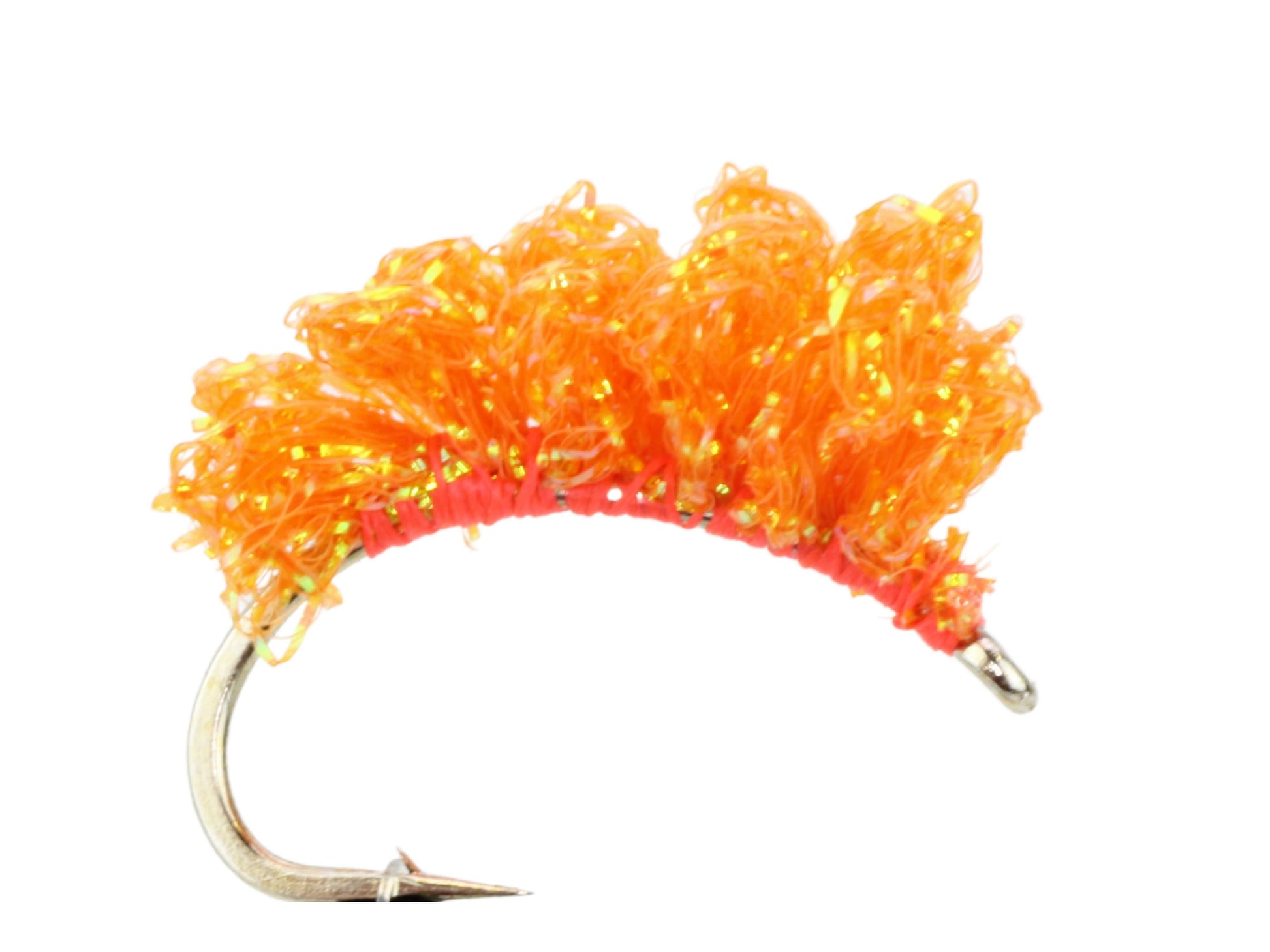 Wild Water Fly Fishing Steelhead Sucker Spawn, Metallic Orange, Size 6, Qty. 4-Goodwynn'sGoodwynn's