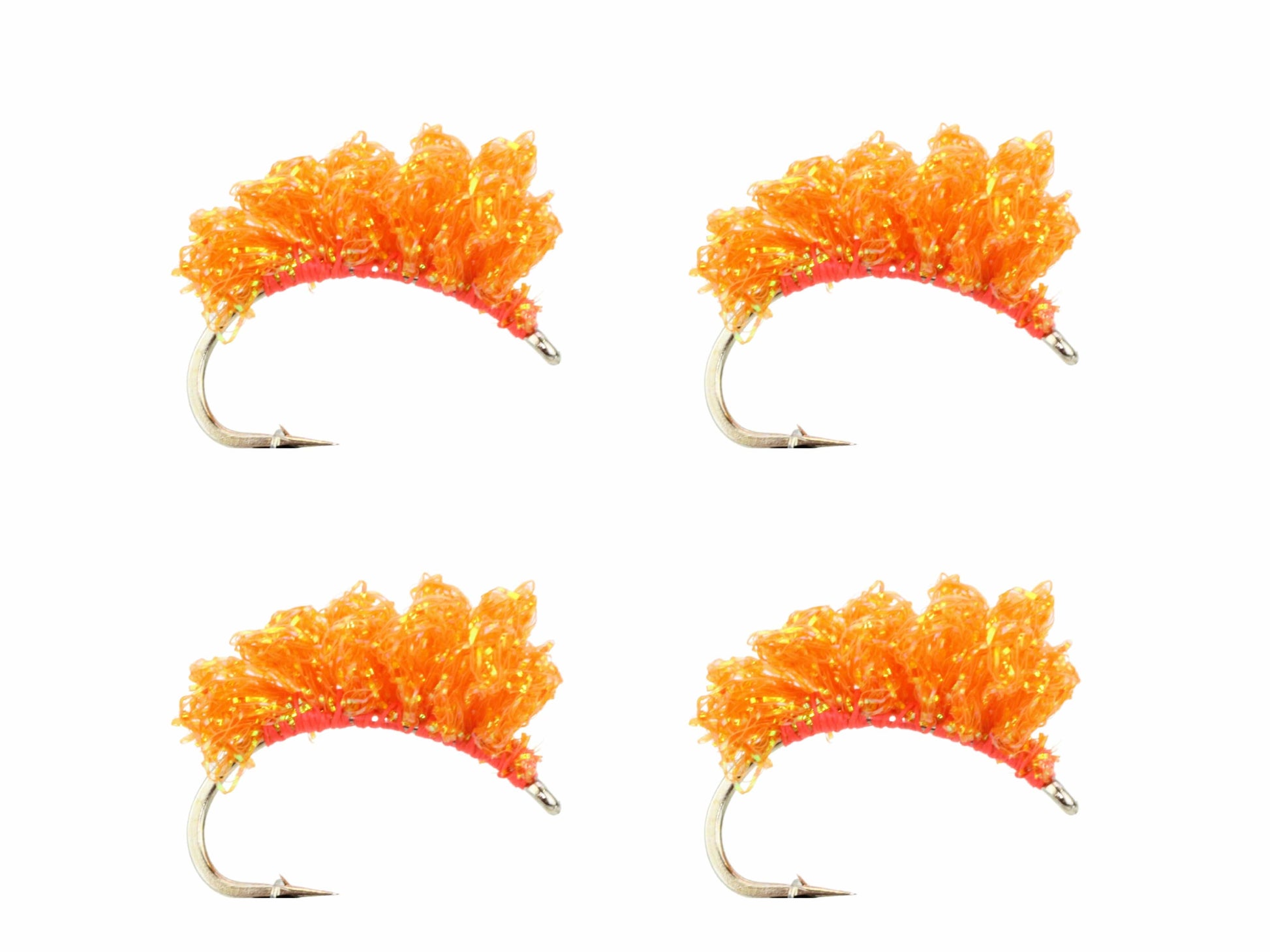 Wild Water Fly Fishing Steelhead Sucker Spawn, Metallic Orange, Size 6, Qty. 4-Goodwynn'sGoodwynn's