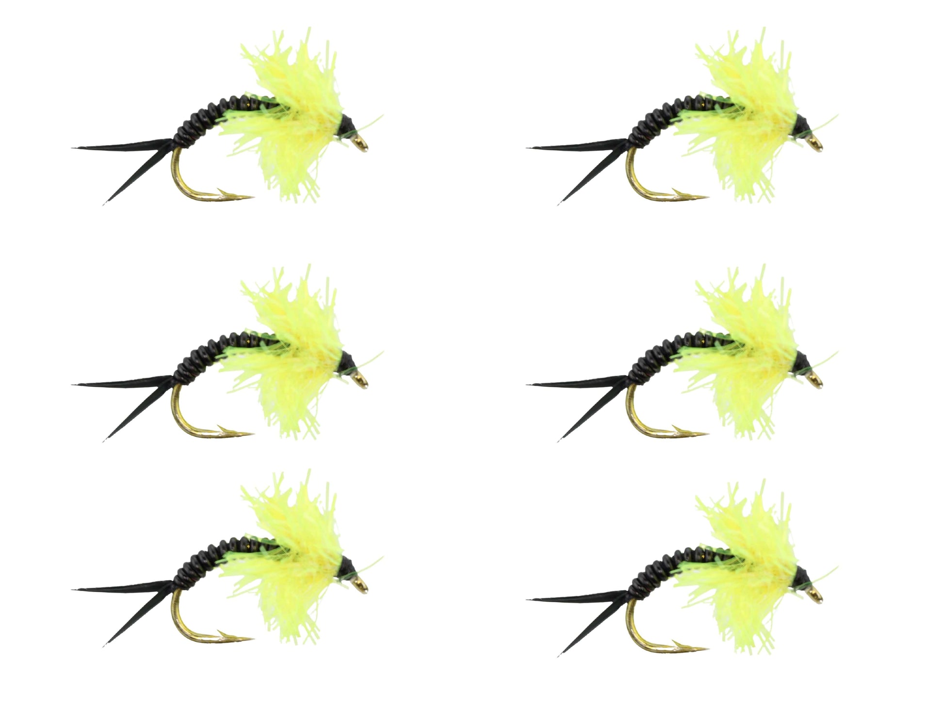 Wild Water Fly Fishing Estaz Stonefly, Metallic Yellow, Size 6, Qty. 6-Goodwynn'sGoodwynn's