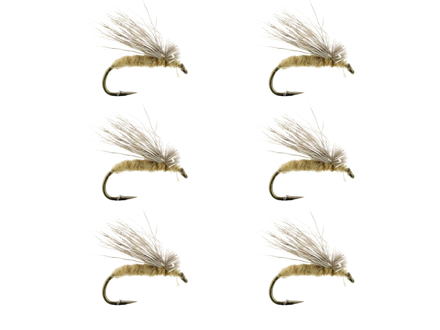 Wild Water Fly Fishing Tan Elk Caddis (No Hackle), Size 12, Qty. 6
