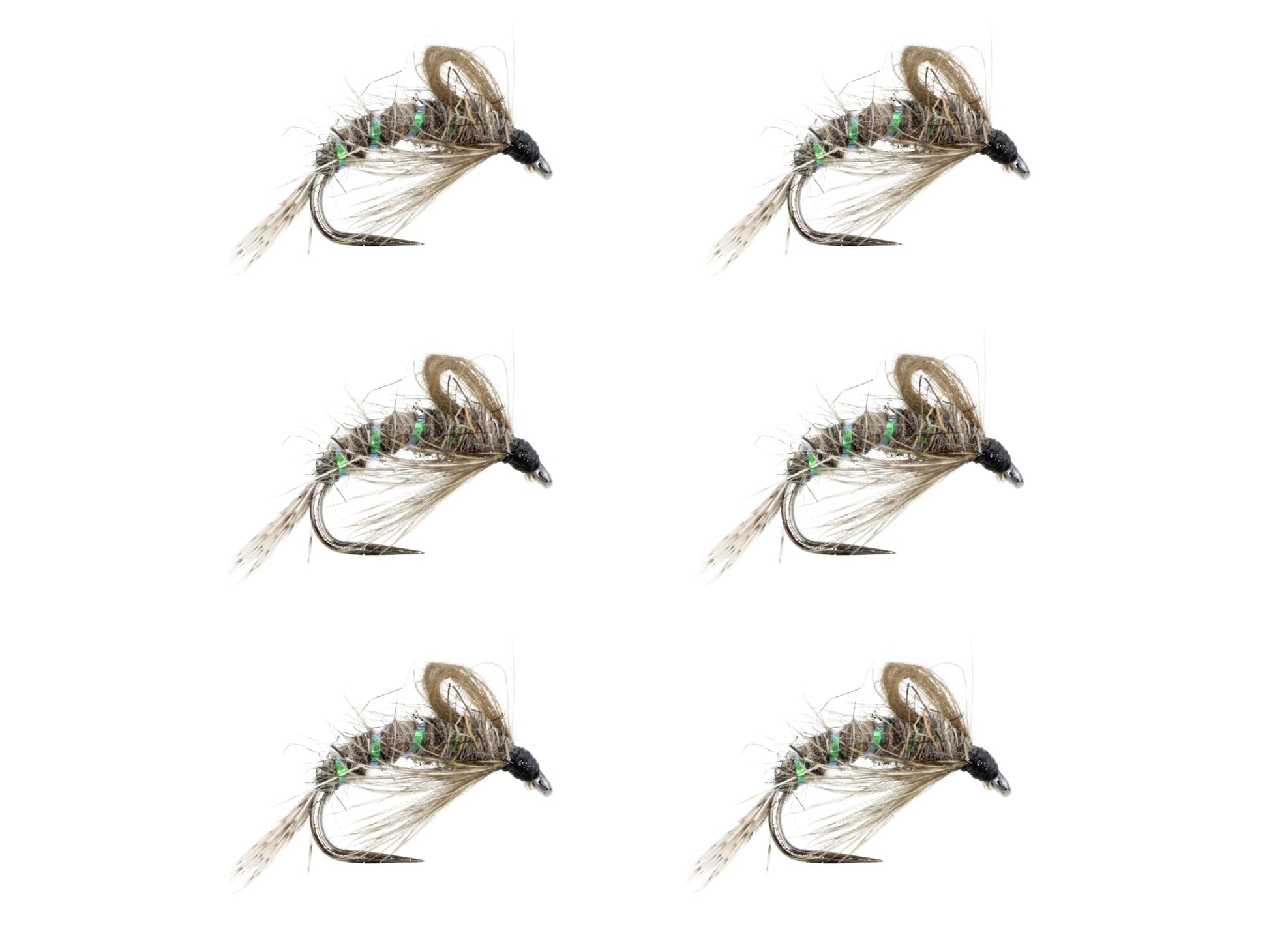 Wild Water Fly Fishing Olive Bubble Emerger, Size 14, Qty. 6-Goodwynn'sGoodwynn's