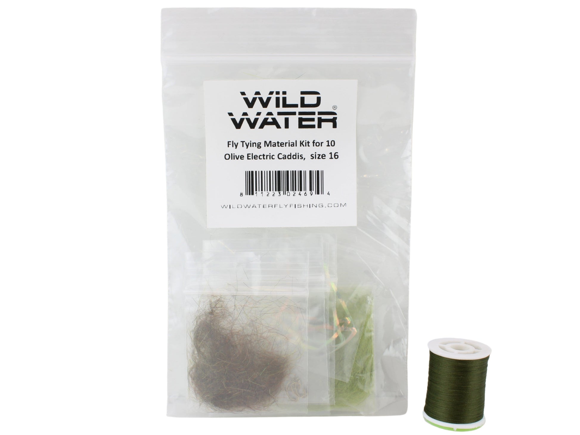 Wild Water Fly Fishing Fly Tying Material Kit, Olive Electric Caddis-Goodwynn'sGoodwynn's