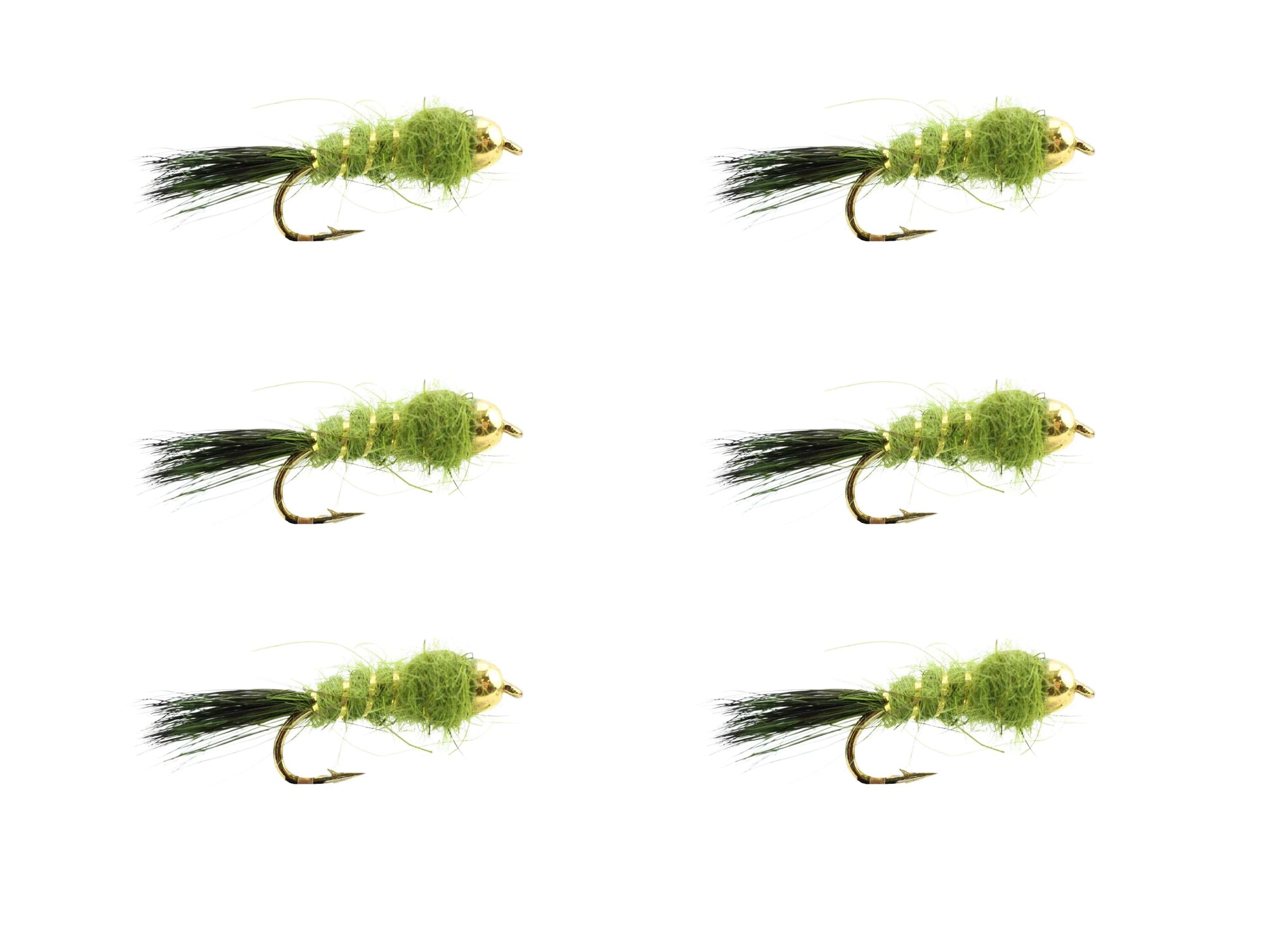 Wild Water Fly Fishing Bead Head Olive Flashback Nymph, Size 12, Qty. 6-Goodwynn'sGoodwynn's