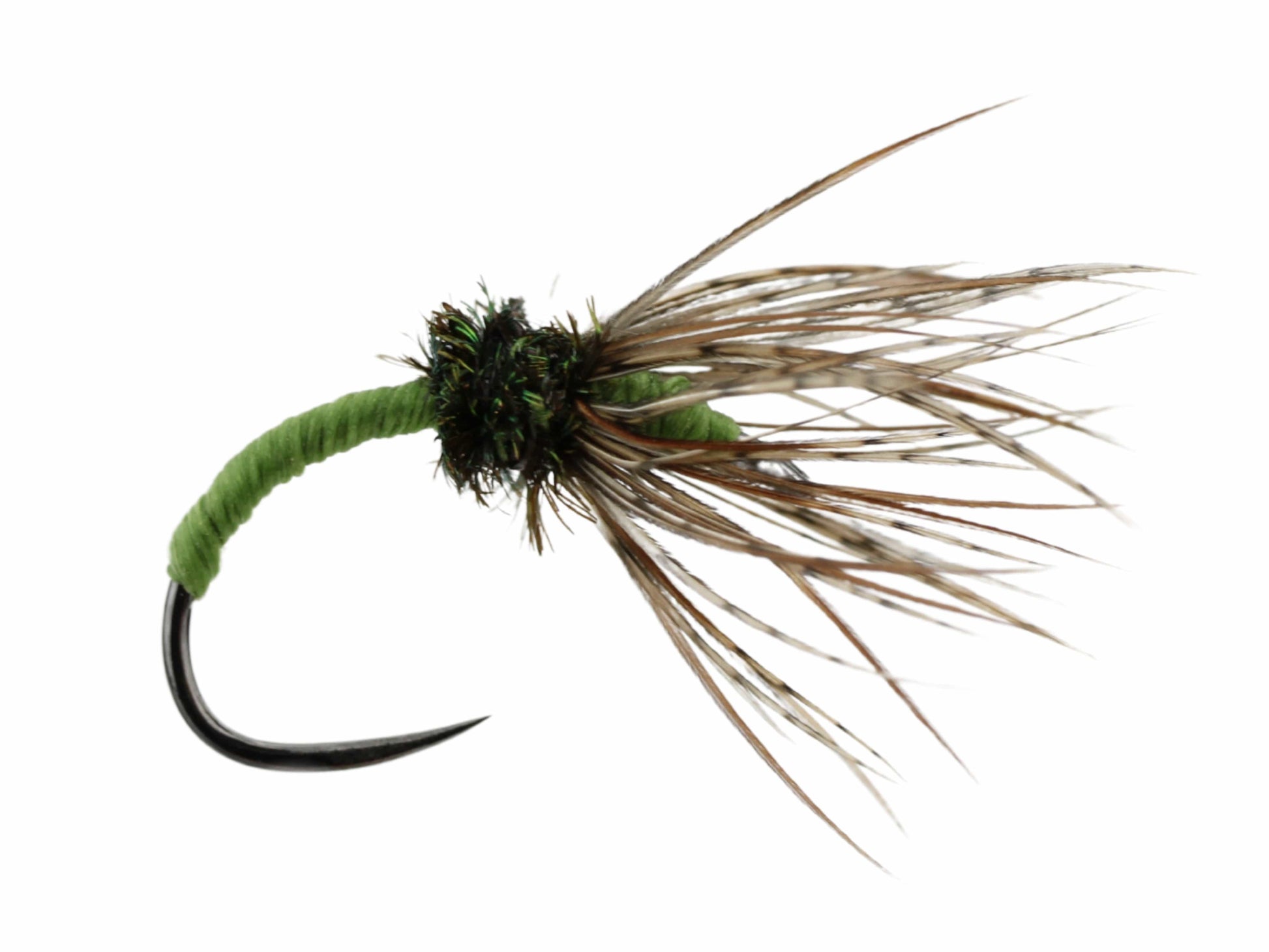 Wild Water Fly Fishing Olive Sakasa Kebari Tenkara Fly, size 12, qty. 6-Goodwynn'sGoodwynn's