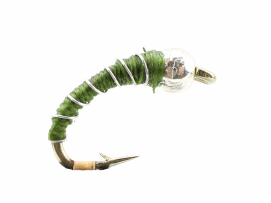 Wild Water Fly Fishing Olive Zebra Midge, Size 18, Qty. 6-Goodwynn's