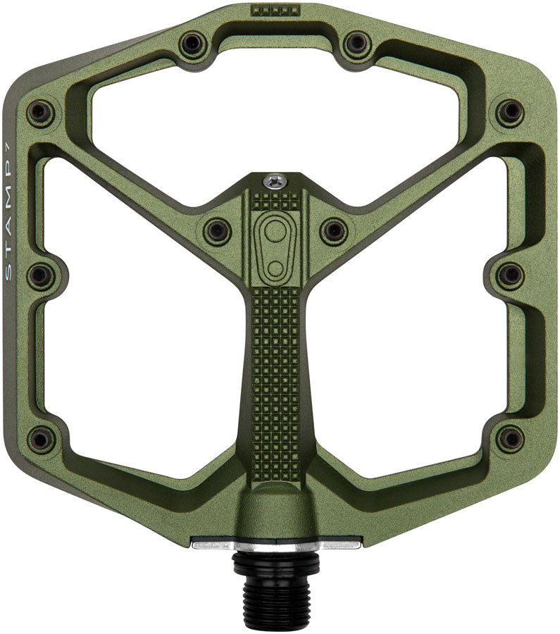 Crank Brothers Stamp 7 Pedals - Platform Aluminum 9/16" Dark Camo Green Large-Goodwynn'sGoodwynn's