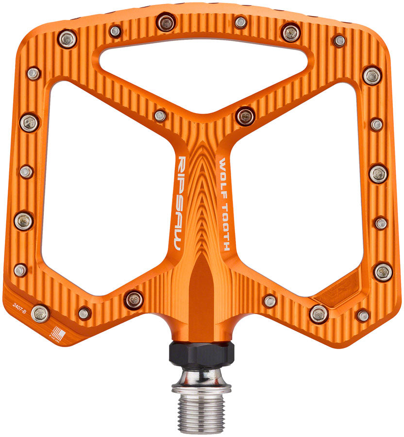 Wolf Tooth Ripsaw Aluminum Pedals - Platform Aluminum 9/16" Black Orange-Goodwynn'sGoodwynn's