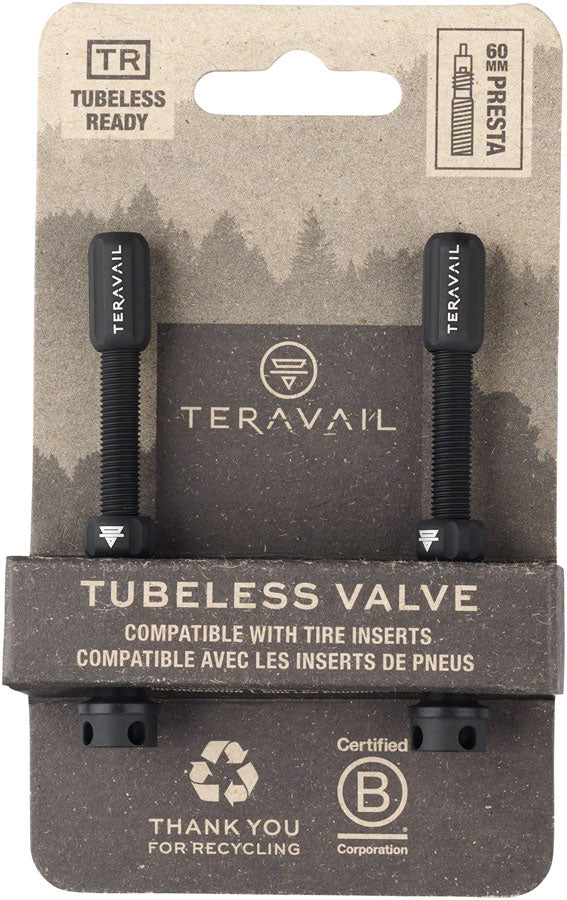 Teravail Alloy Tubeless Valves - Pair 60mm Matte Black-Goodwynn&#39;sGoodwynn&#39;s