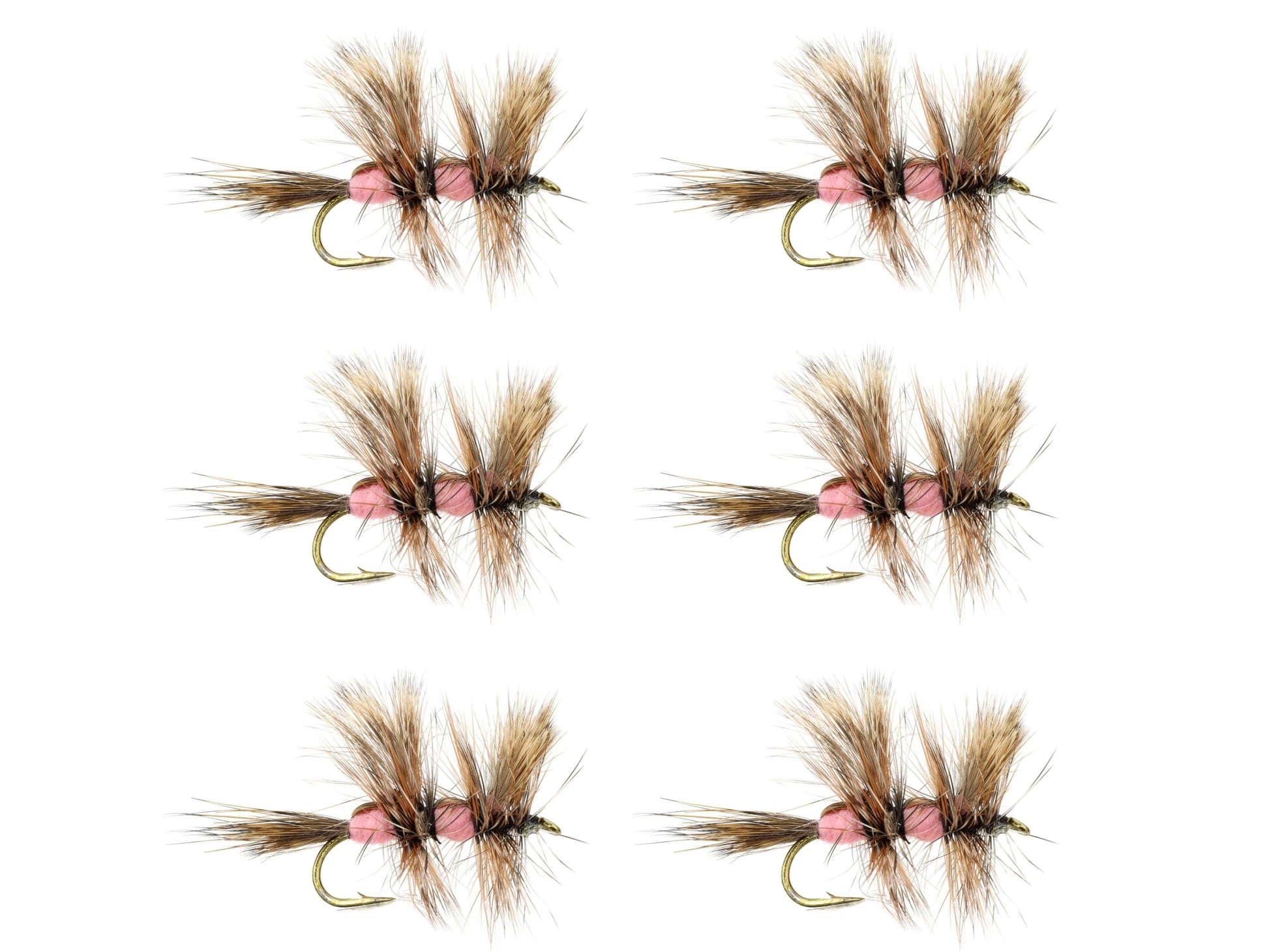 Wild Water Fly Fishing Pink Double Humpy, Size 10, Qty. 6-Goodwynn'sGoodwynn's