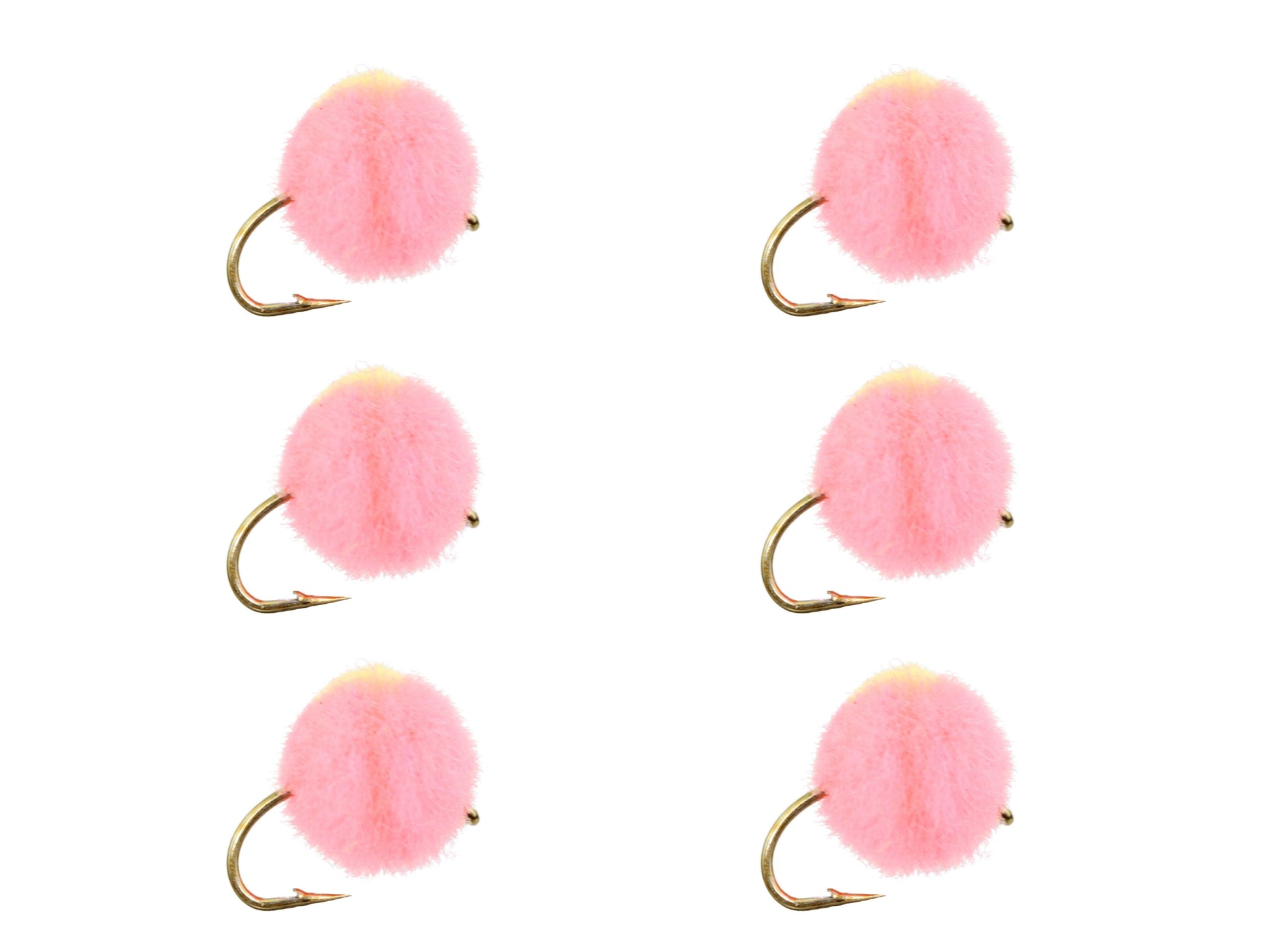 Wild Water Fly Fishing Pink Egg with Yellow Spot, Size 12, Qty. 6-Goodwynn'sGoodwynn's