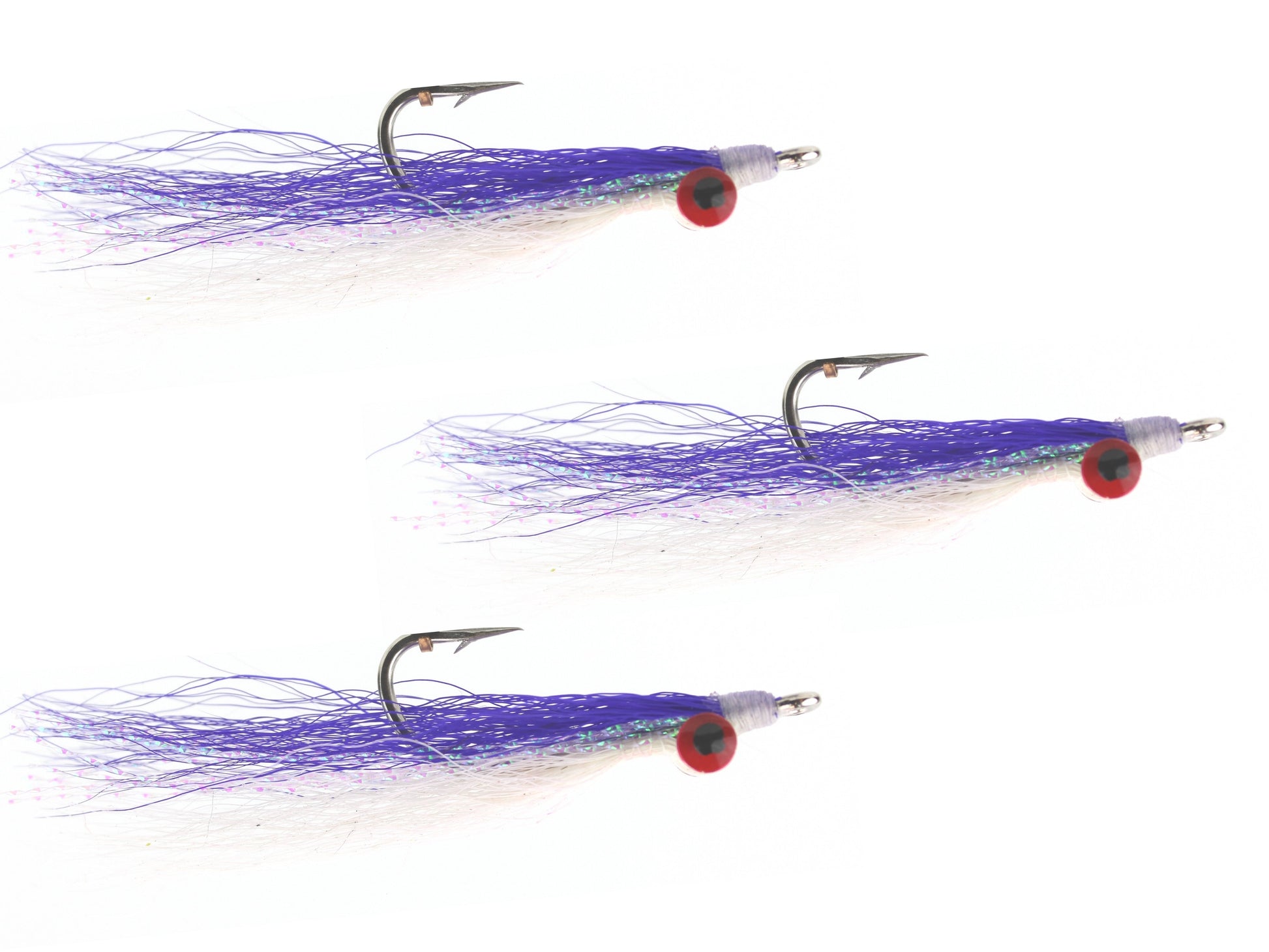 Wild Water Fly Fishing Purple and White Heavy Clouser Deep Diving Minnow, Size 1/0, Qty. 3-Goodwynn'sGoodwynn's