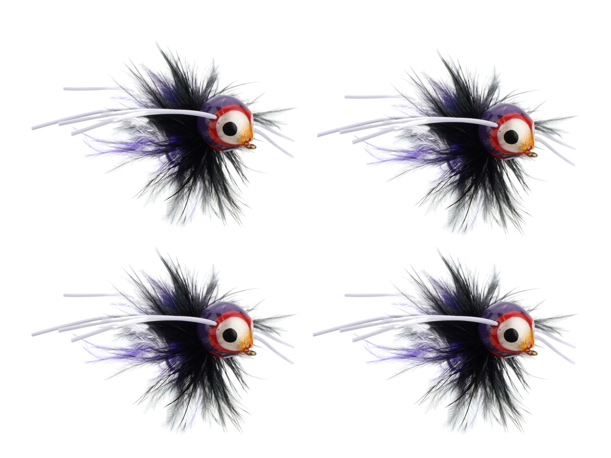 Wild Water Fly Fishing Purple Spherical Body Popper, Size 10, Qty. 4-Goodwynn'sGoodwynn's