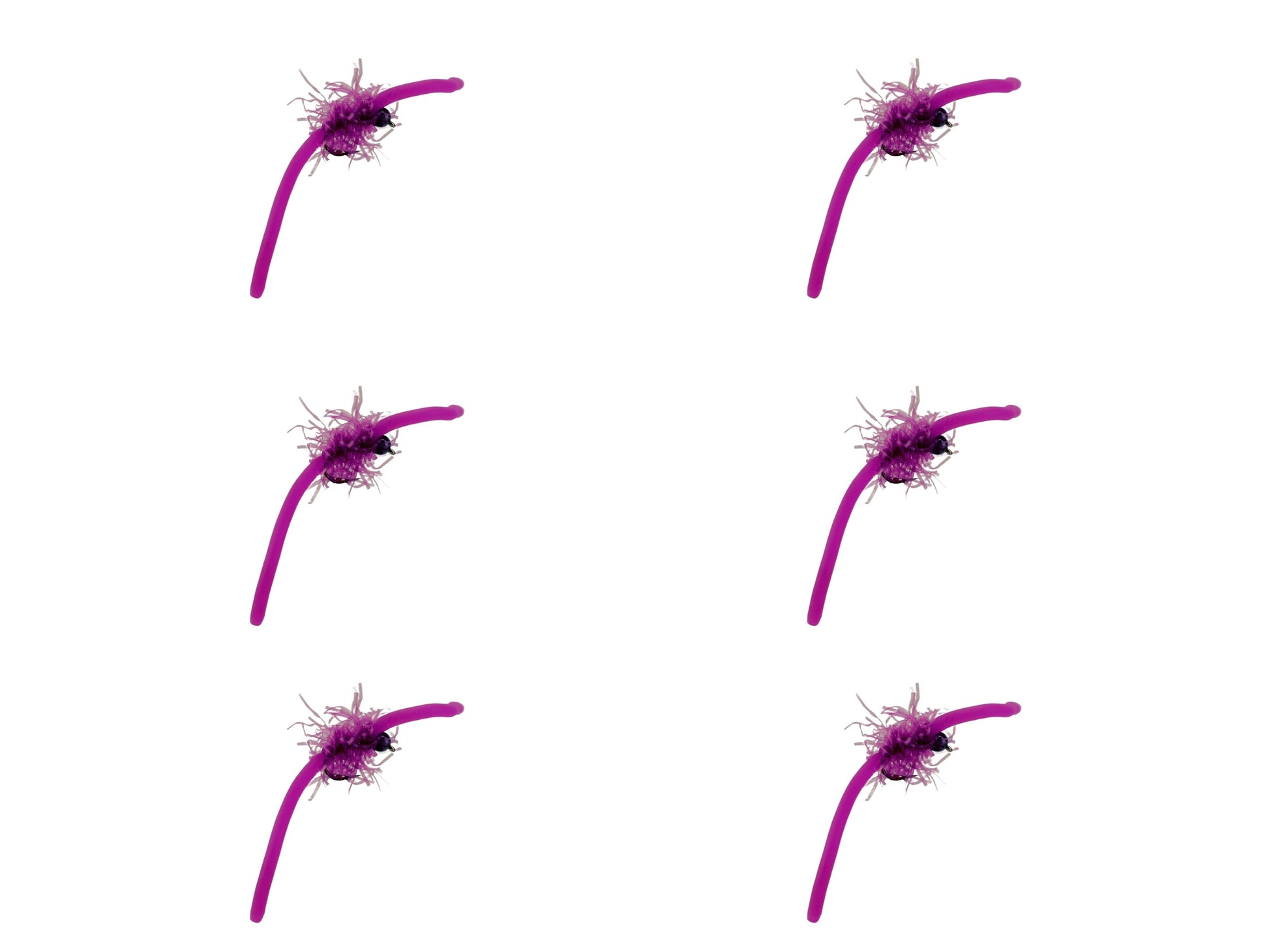 Wild Water Fly Fishing Tungsten Bead Head Purple Squirmy Worm 2.0, Size 12, Qty. 6-Goodwynn'sGoodwynn's