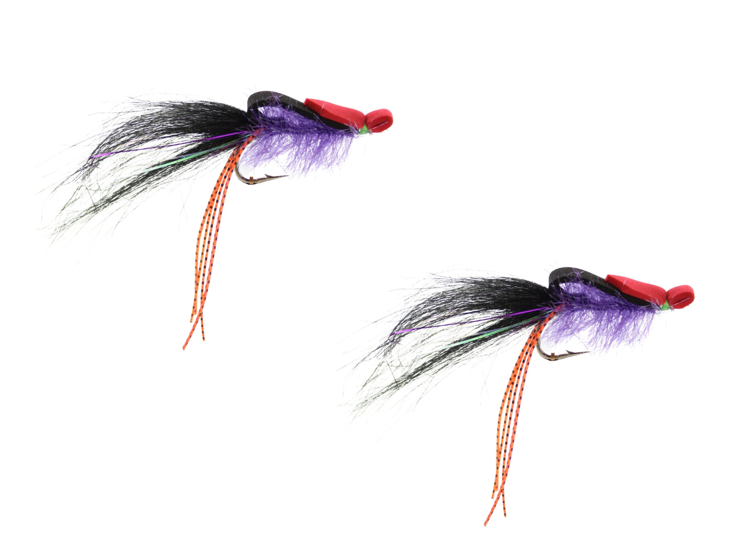 Purple, Black and Red Saltwater EP Foam Fly, size 2/0, Qty. 2