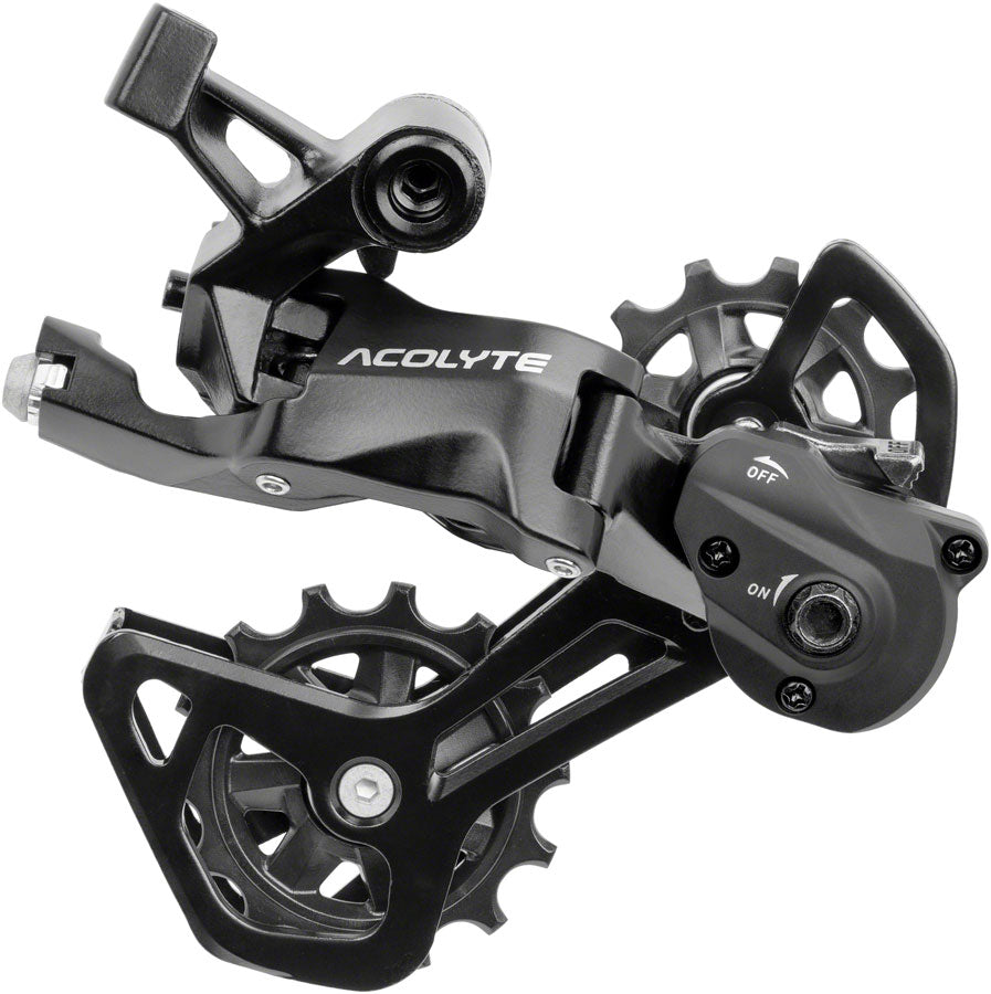 microSHIFT Acolyte RD-M5185M-B SpringLock Rear Derailleur - 8 Speed Medium Cage BLK SpringLock Chain Retention-Goodwynn'sGoodwynn's