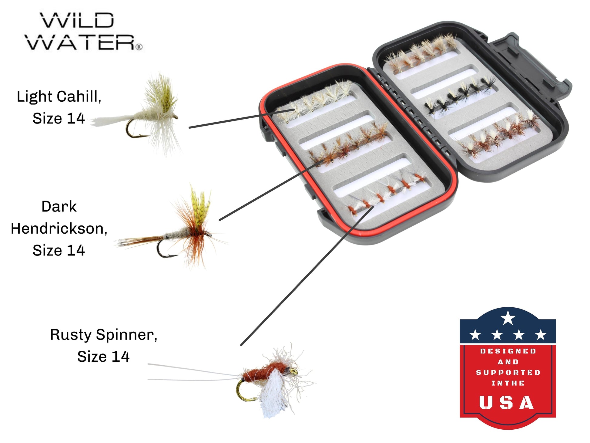 Wild Water Dry Fly Assortment, 36 Flies with Small Fly Box-Goodwynn'sGoodwynn's