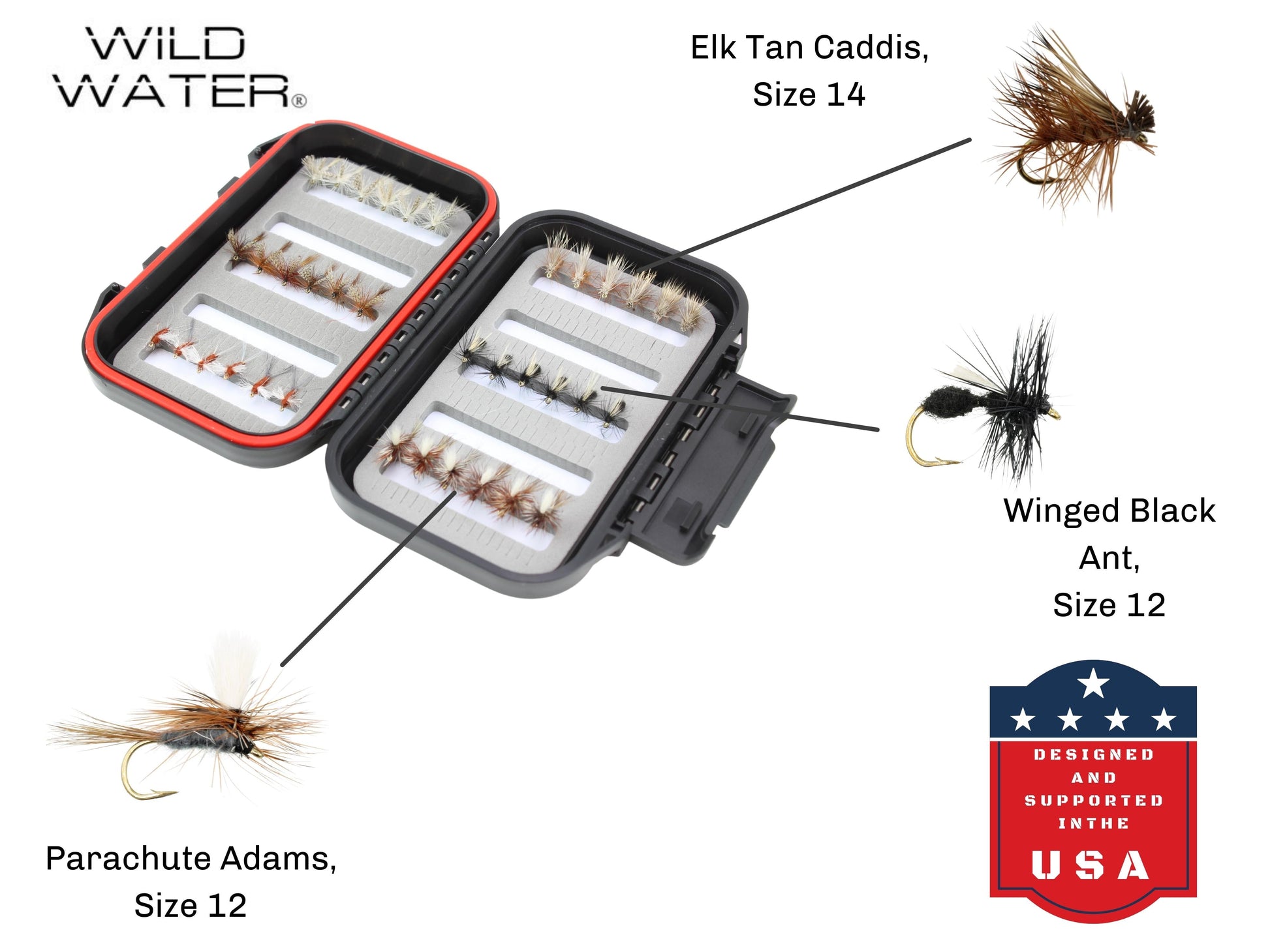 Wild Water Dry Fly Assortment, 36 Flies with Small Fly Box-Goodwynn'sGoodwynn's