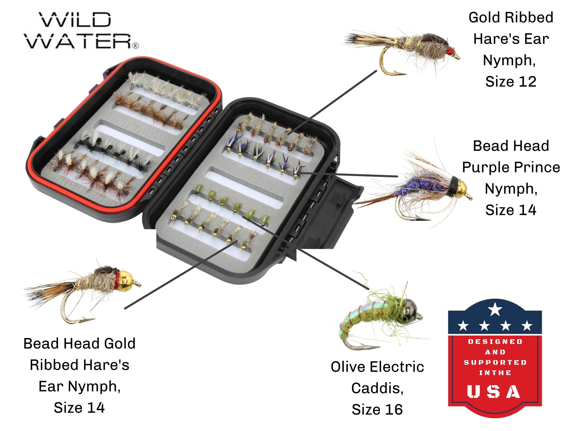 Wild Water Dry and Nymph Assortment, 48 Flies with Small Fly Box-Goodwynn'sGoodwynn's