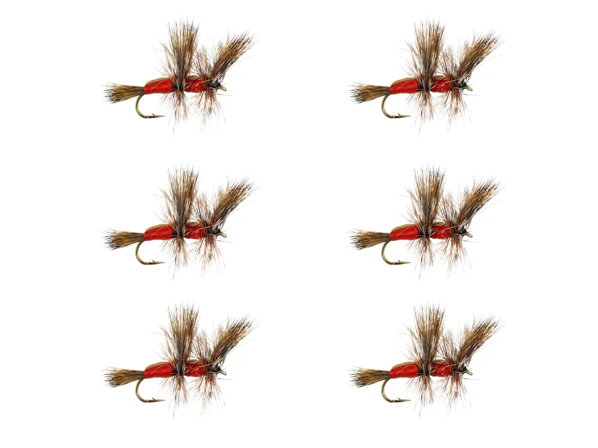 Wild Water Fly Fishing Red Double Humpy, Size 10, Qty. 6-Goodwynn'sGoodwynn's