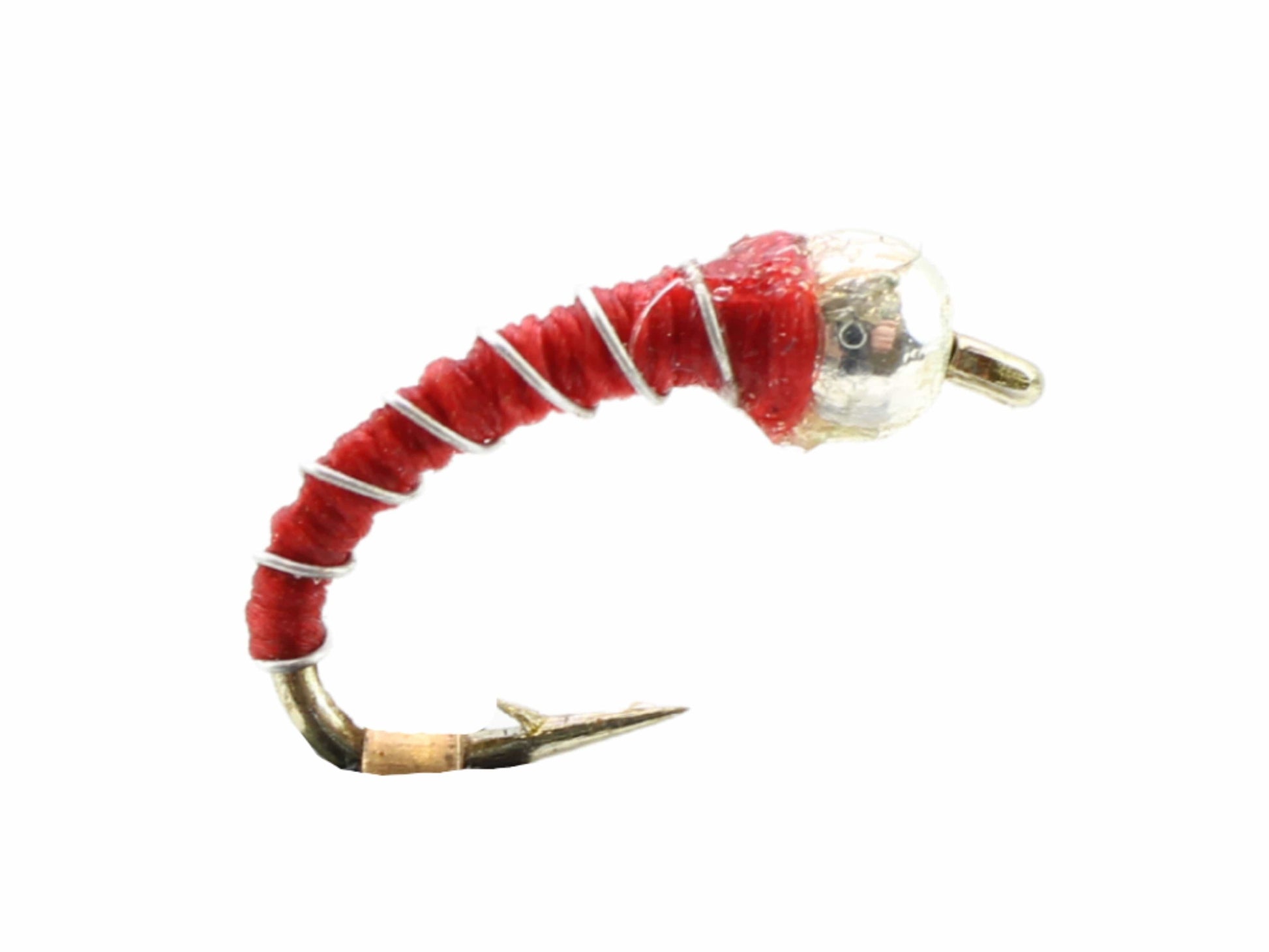 Wild Water Fly Fishing Red Zebra Midge, Size 18, Qty. 6-Goodwynn'sGoodwynn's