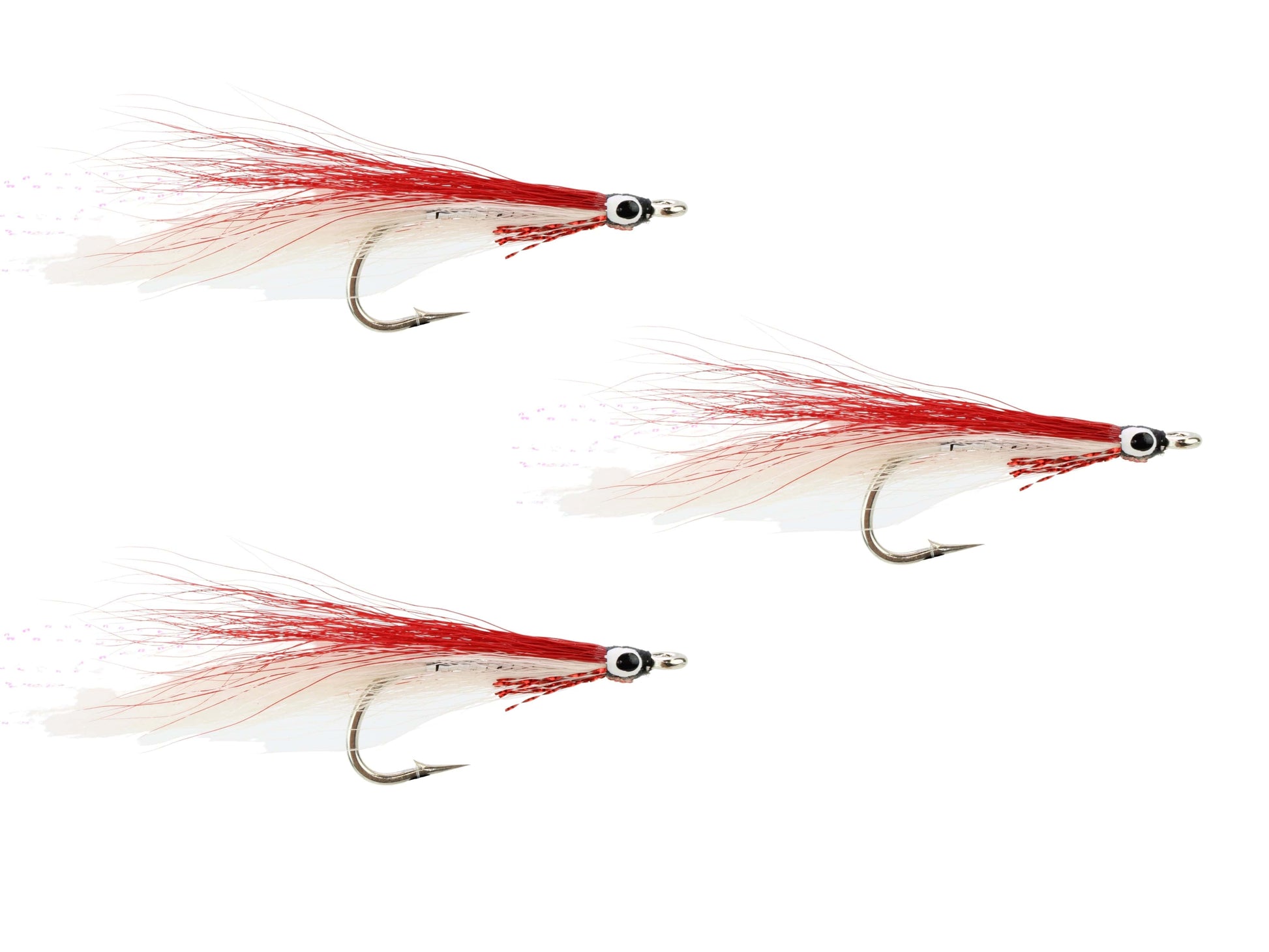 Wild Water Fly Fishing Red and White Deceiver, Size 2, Qty. 3-Goodwynn'sGoodwynn's
