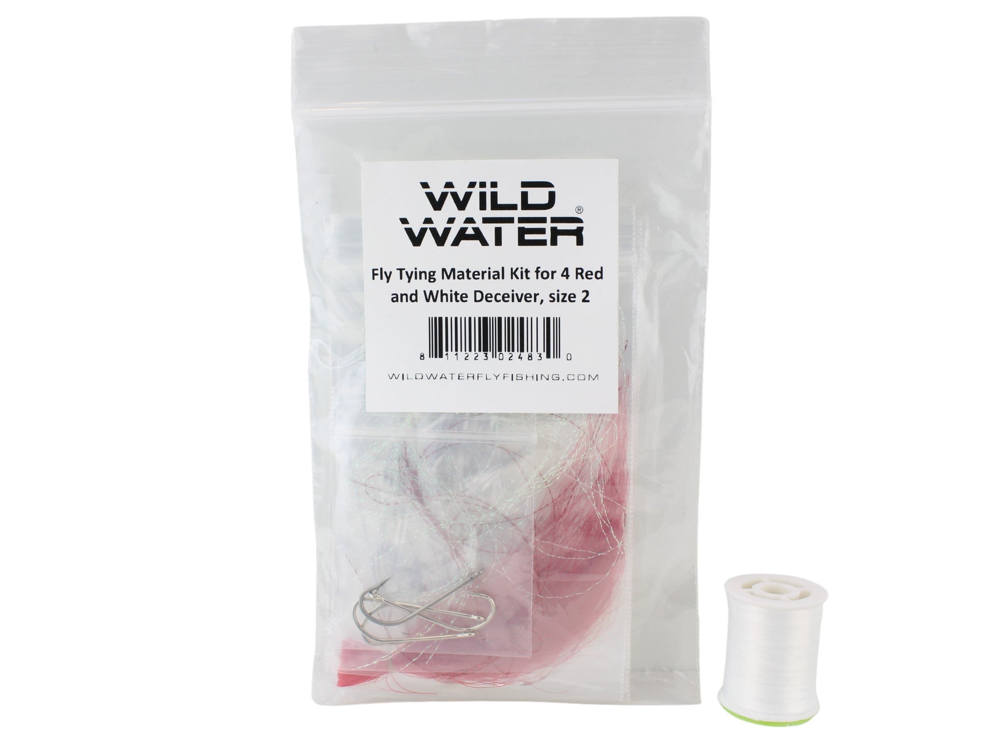 Wild Water Fly Fishing Fly Tying Material Kit, Red and White Deceiver-Goodwynn'sGoodwynn's
