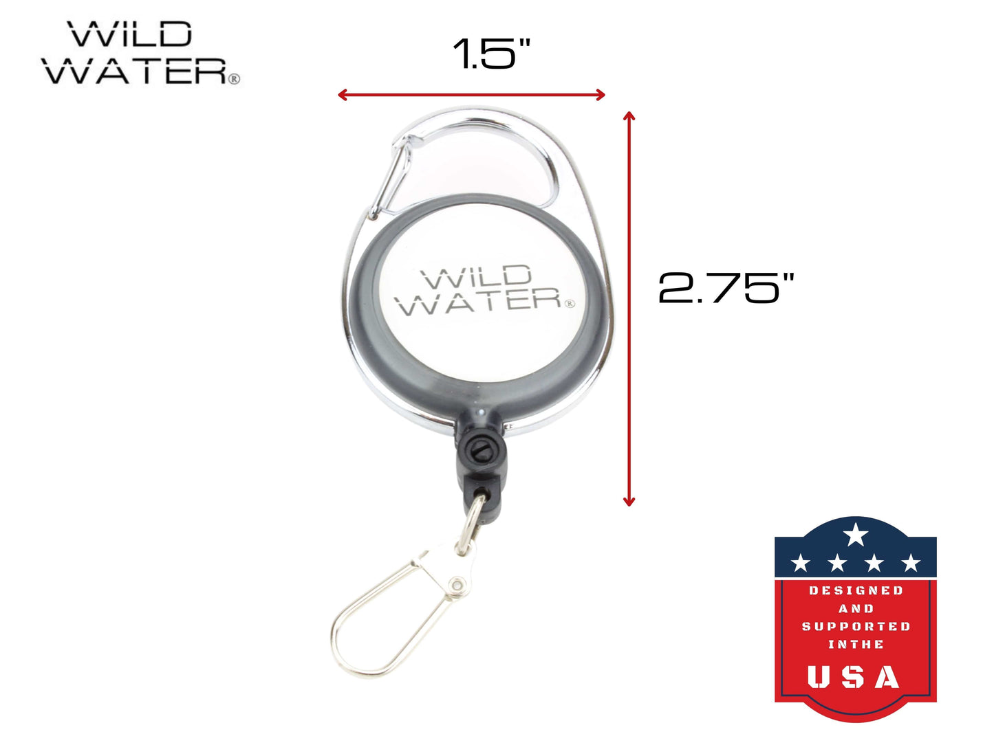 Wild Water Fly Fishing Retractable Zinger with Tape Measure (in/cm)