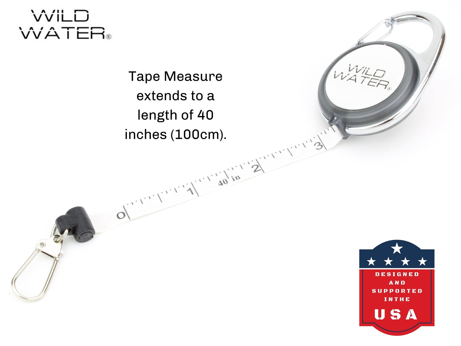 Wild Water Fly Fishing Retractable Zinger with Tape Measure (in/cm)-Goodwynn'sGoodwynn's