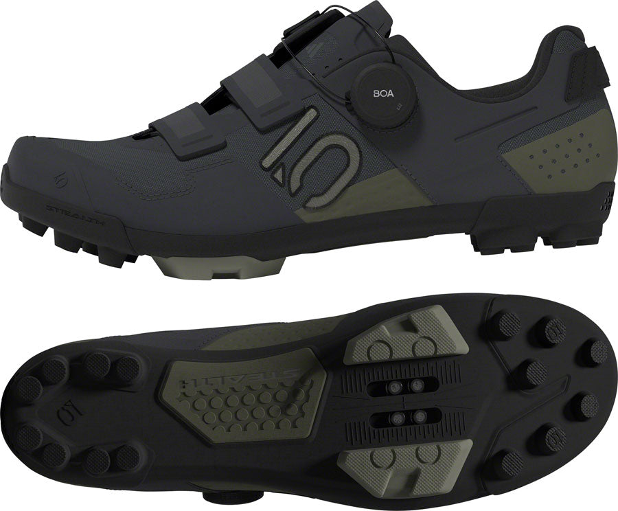 Five Ten Kestrel BOA Mountain Clipless Shoes - Mens Gray Six/Silver Pebble/Olive Strata 15-Goodwynn'sGoodwynn's