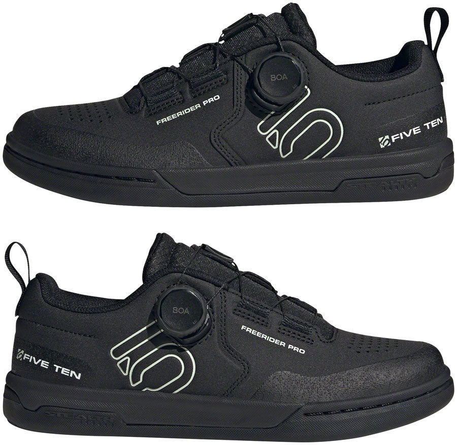 Five Ten Freerider Pro BOA Flat Shoes - Womens  Core BLK/Linen Green/FTWR White 5