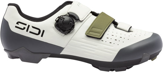 Sidi Silvis XC Clipless Shoes - Mens Ice White/Olive Green 43.5-Goodwynn's