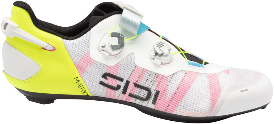 Sidi Wire 3 Road Shoes - Mens White/Yellow Fluo 46.5-Goodwynn'sGoodwynn's