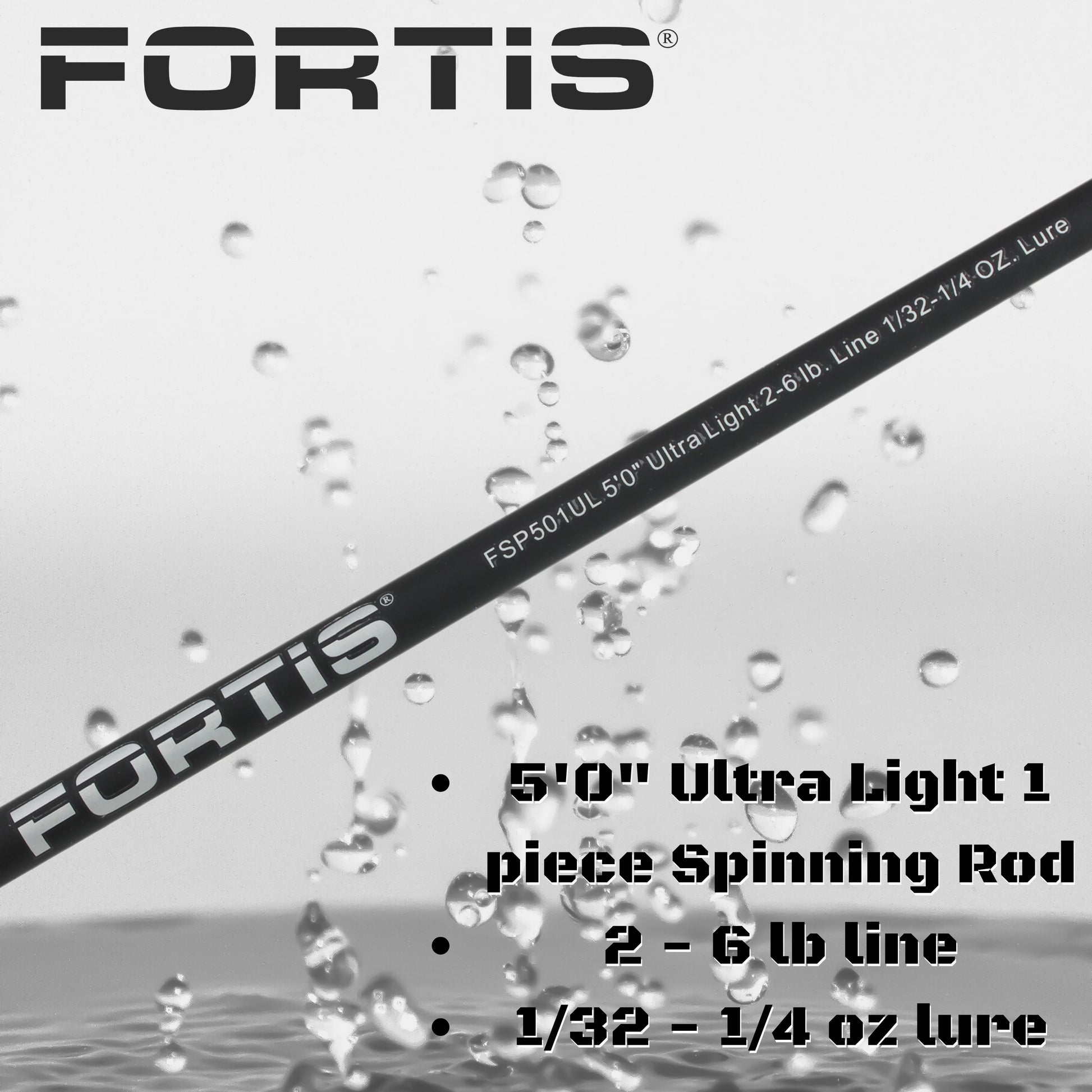 Fortis 5' Ultra Light Action 2 Piece Spinning Rod-Goodwynn'sGoodwynn's