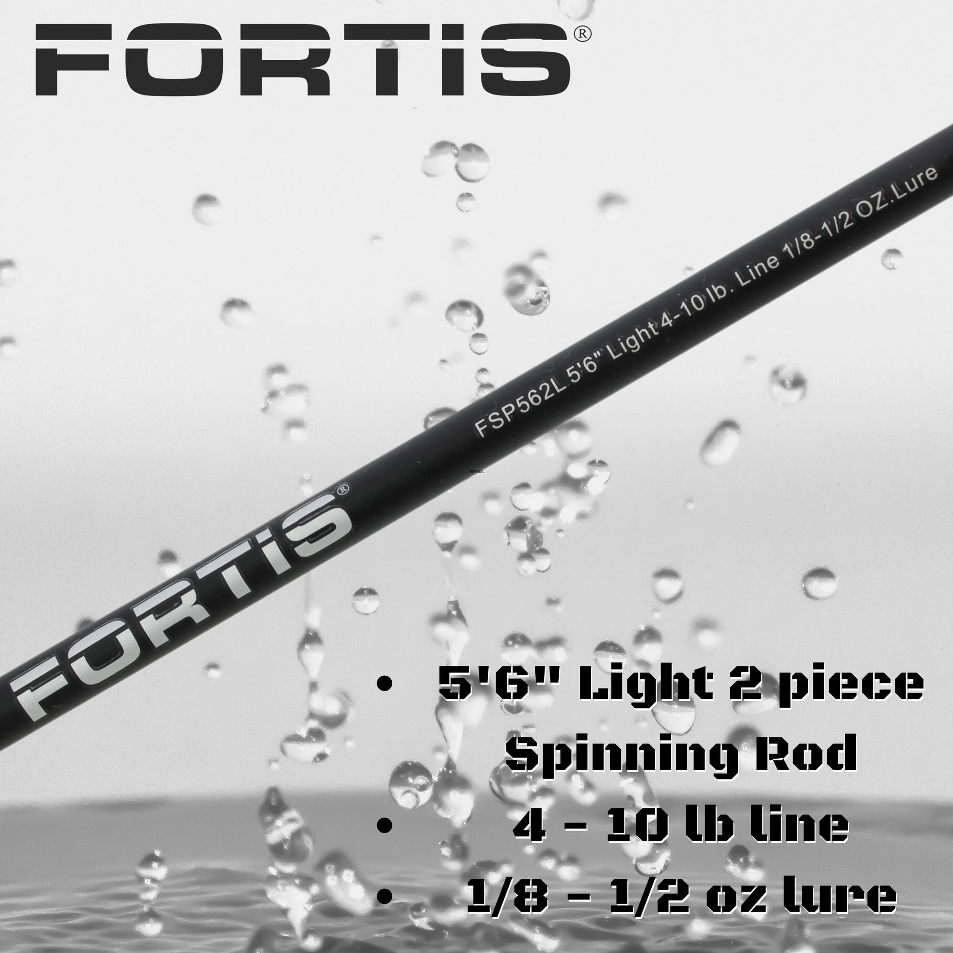 Fortis 5' 6" Light Action 2 Piece Spinning Rod-Goodwynn'sGoodwynn's