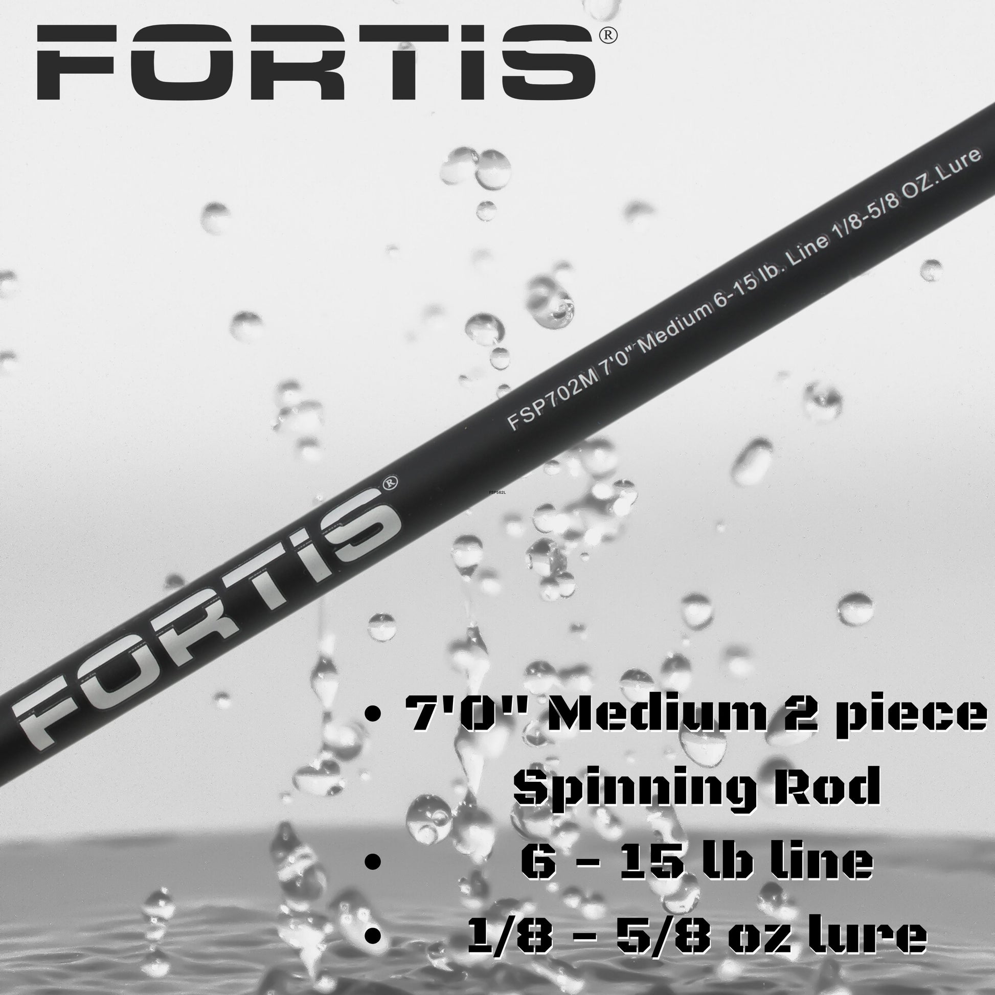 FORTIS 7' Medium Action 2 Piece Spinning Rod-Goodwynn'sGoodwynn's