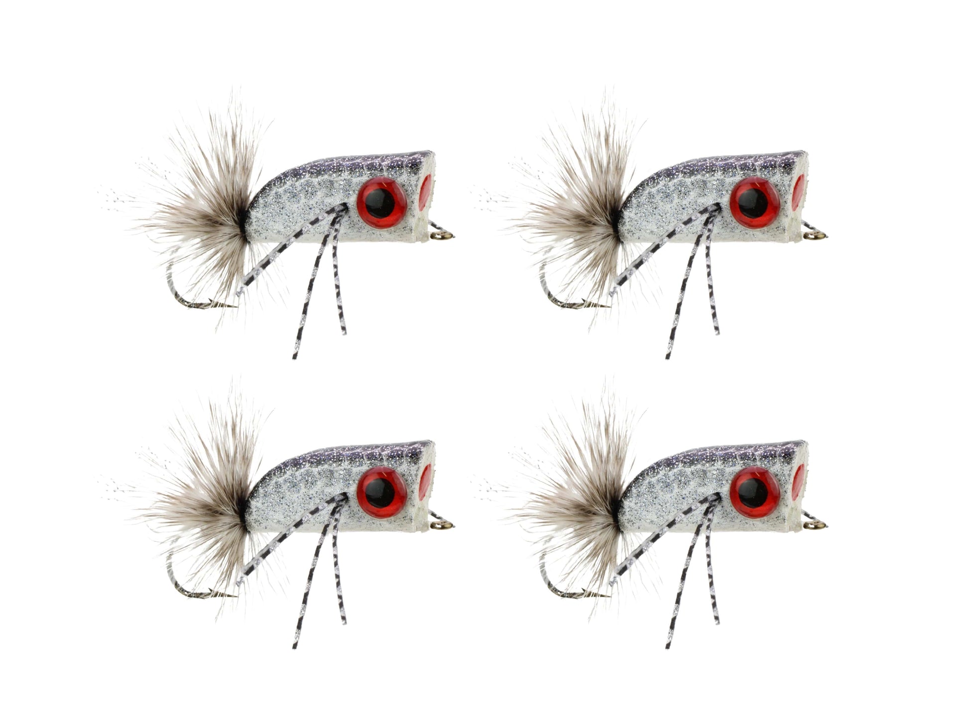 Wild Water Fly Fishing Silver and Black Crease Minnow, size 2, qty. 4-Goodwynn'sGoodwynn's