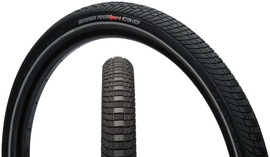 Kenda Kwick Four Tire - 24 x 1.75 Clincher Wire Black/Reflective 60tpi KS-Goodwynn'sGoodwynn's